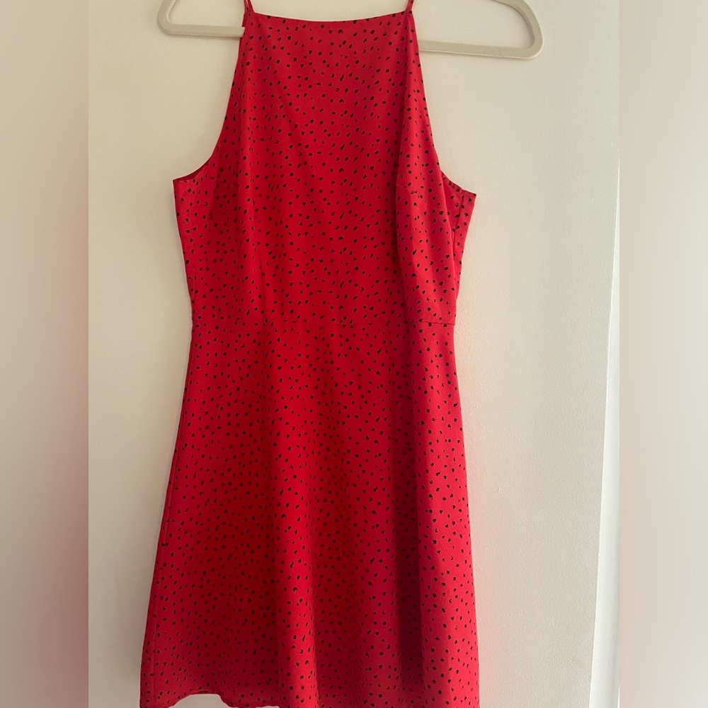 Bb Dakota red dress black spots